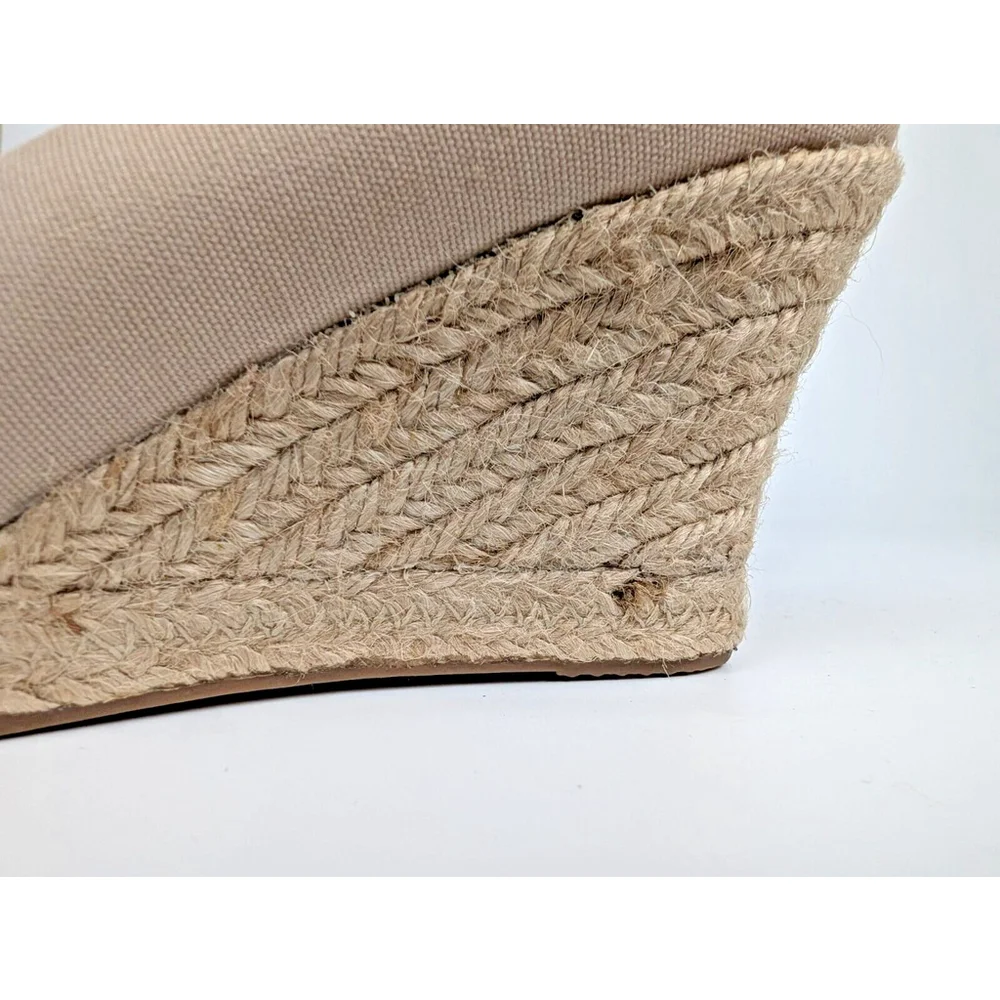 J. Crew Shoes Women’s Espadrille Wedges Canvas Size 9.5 M Flax Color Beige Beach